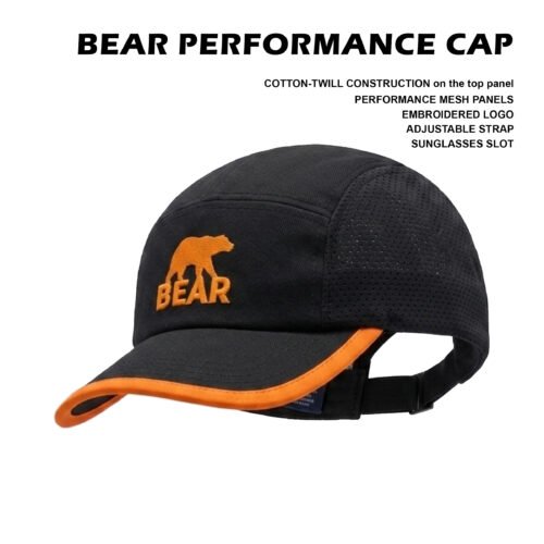 BEAR PERFORMANCE CAP "BLACK AND ORANGE"